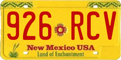 NM license plate 926RCV