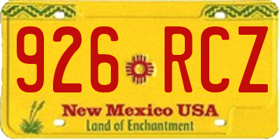 NM license plate 926RCZ