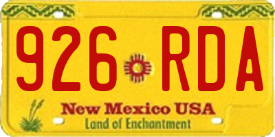 NM license plate 926RDA