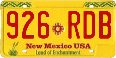 NM license plate 926RDB