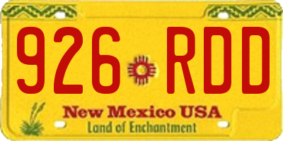 NM license plate 926RDD