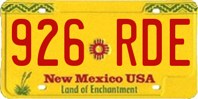 NM license plate 926RDE