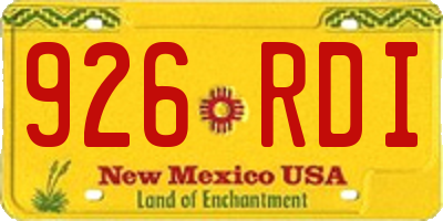 NM license plate 926RDI