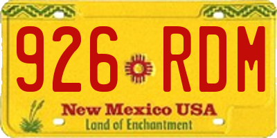 NM license plate 926RDM