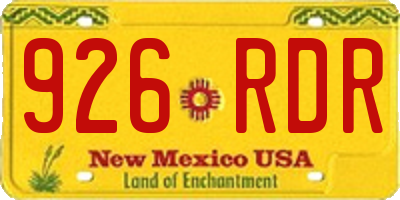 NM license plate 926RDR