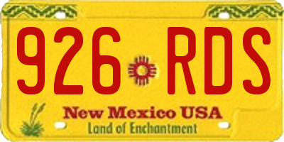NM license plate 926RDS