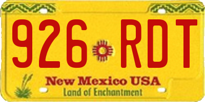NM license plate 926RDT
