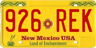 NM license plate 926REK