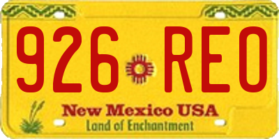 NM license plate 926REO
