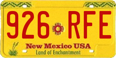 NM license plate 926RFE