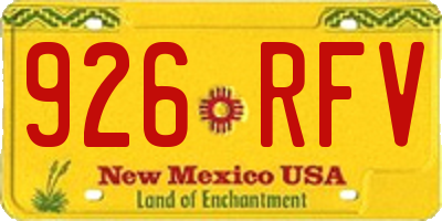 NM license plate 926RFV