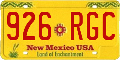 NM license plate 926RGC