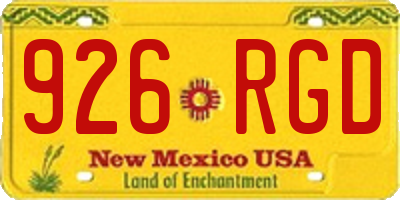 NM license plate 926RGD