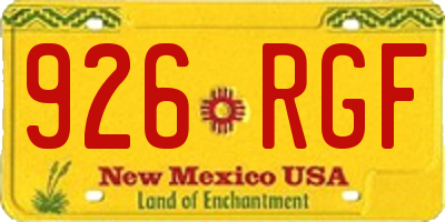 NM license plate 926RGF
