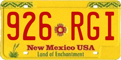 NM license plate 926RGI