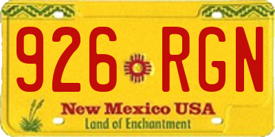 NM license plate 926RGN