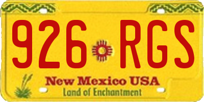 NM license plate 926RGS