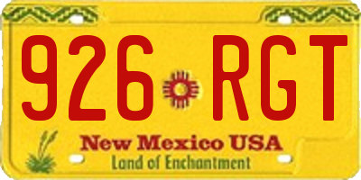 NM license plate 926RGT