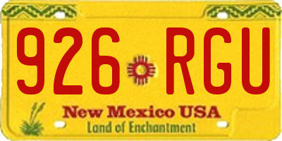 NM license plate 926RGU