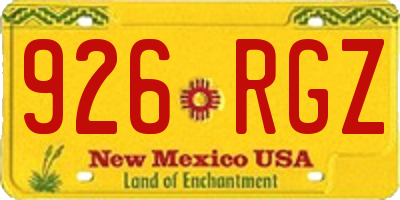 NM license plate 926RGZ