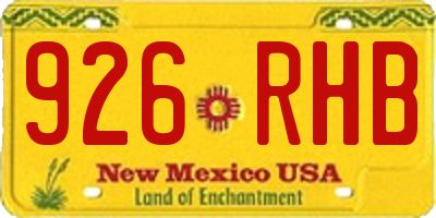 NM license plate 926RHB