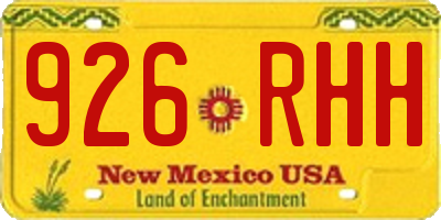 NM license plate 926RHH