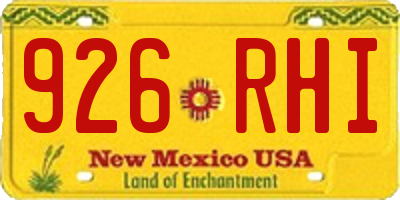 NM license plate 926RHI