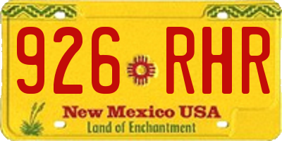 NM license plate 926RHR