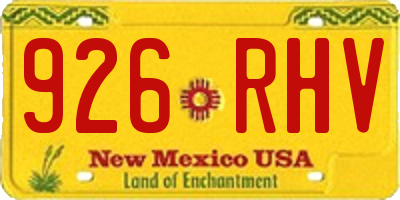 NM license plate 926RHV