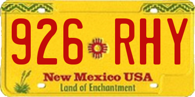 NM license plate 926RHY