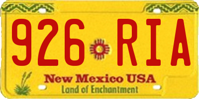 NM license plate 926RIA