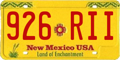 NM license plate 926RII