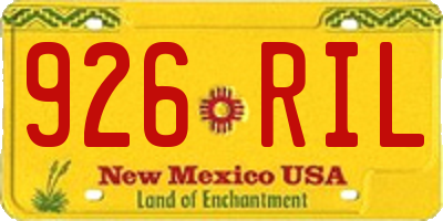 NM license plate 926RIL