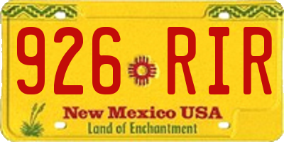 NM license plate 926RIR