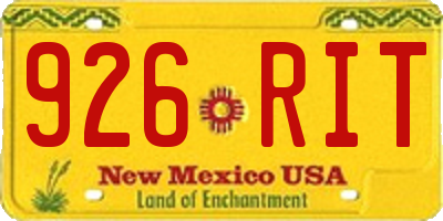 NM license plate 926RIT