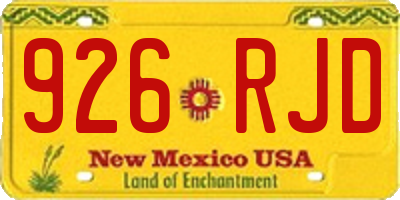 NM license plate 926RJD