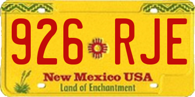 NM license plate 926RJE