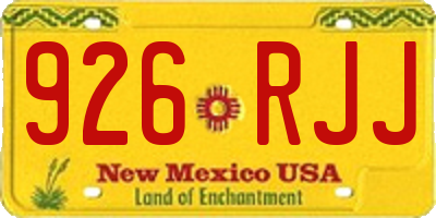 NM license plate 926RJJ