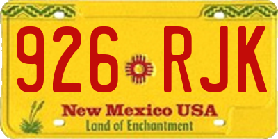 NM license plate 926RJK
