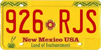 NM license plate 926RJS