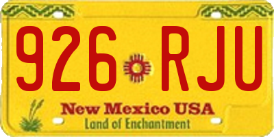 NM license plate 926RJU