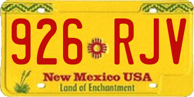 NM license plate 926RJV