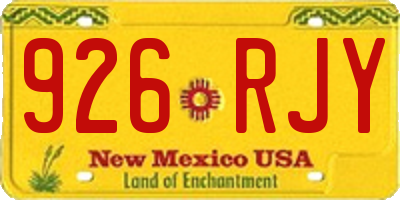 NM license plate 926RJY