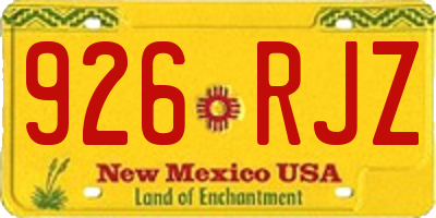 NM license plate 926RJZ
