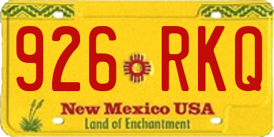 NM license plate 926RKQ