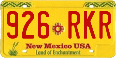 NM license plate 926RKR