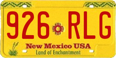 NM license plate 926RLG