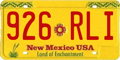NM license plate 926RLI