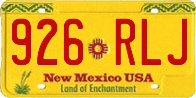 NM license plate 926RLJ