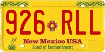 NM license plate 926RLL